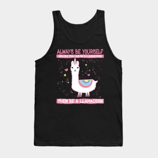 'Unless You Can Be A LlamaCorn' Alpaca Llama Trendy Tank Top